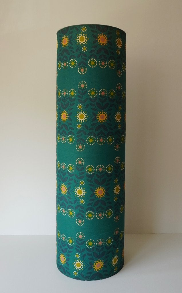 XL extra grote lampenkap vloerlamp koker zeegroen jaren 70, Huis en Inrichting, Ophalen, Gebruikt, Rond, 100 cm