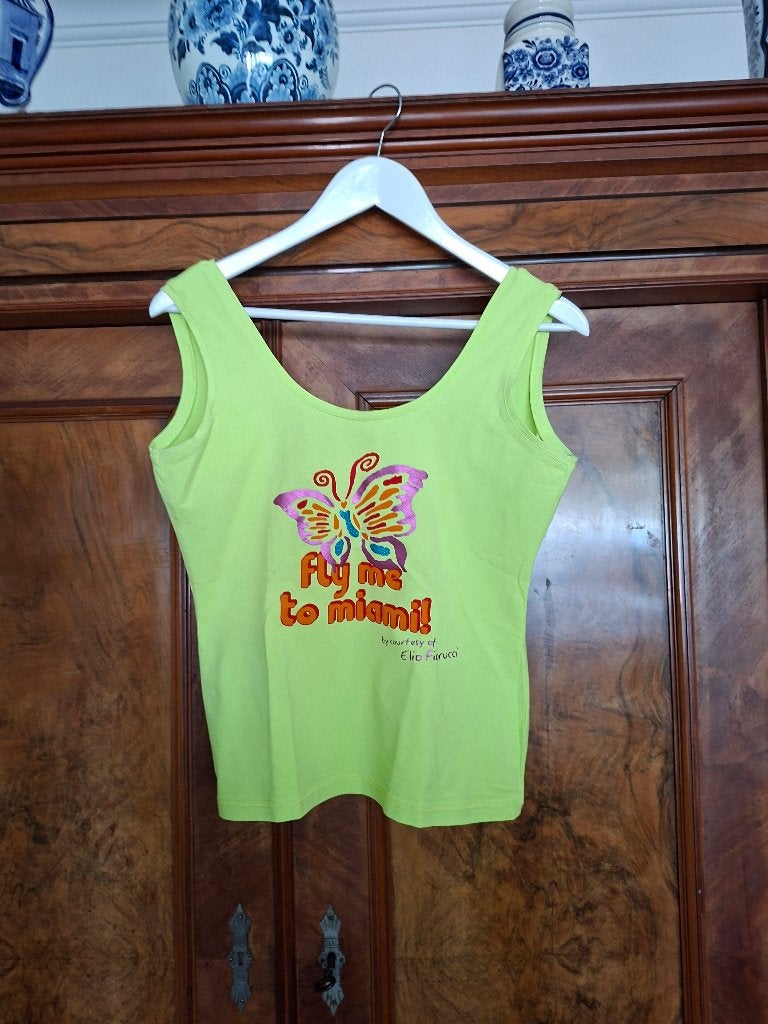 Vintage tanktop Fiorucci  M, Maat 38/40 (M), Ophalen of Verzenden, Zonder mouw, Groen