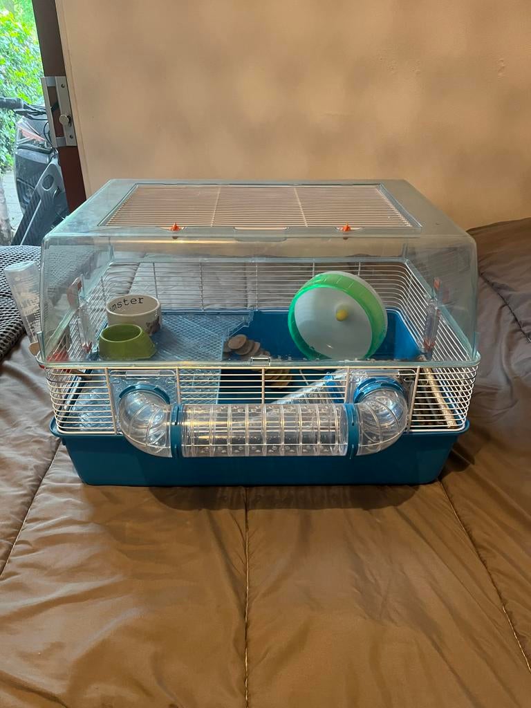 XL hamster kooi met veel accessoires erbij, Dieren en Toebehoren, Kooi, Minder dan 75 cm, Zo goed als nieuw, Hamster