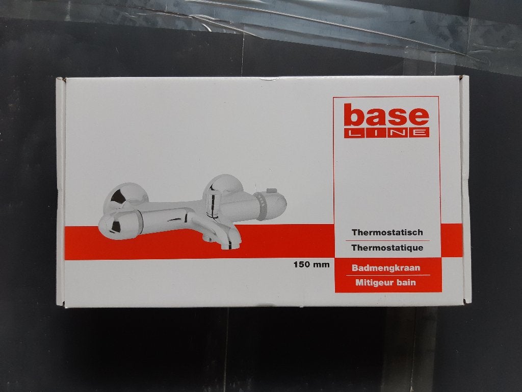 Badmengkraan 150mm + douchemengkraan thermostatisch 120 mm, Ophalen, Gebruikt, Chroom, Bad