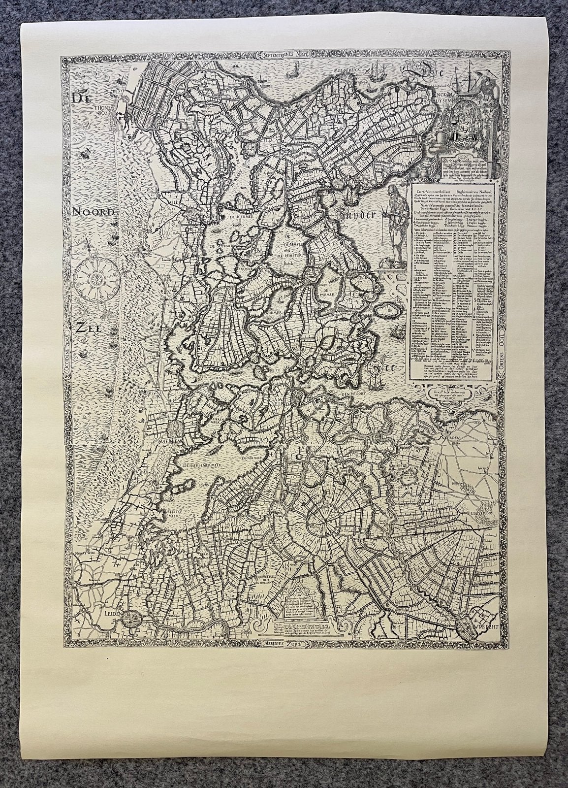 Historische kaart Noord Holland 1575, Boeken, Gelezen, Ophalen of Verzenden, Landkaart, 1800 tot 2000