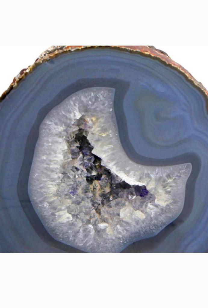 Blauwe agaat met bergkristal 1,5 kg, Ophalen of Verzenden