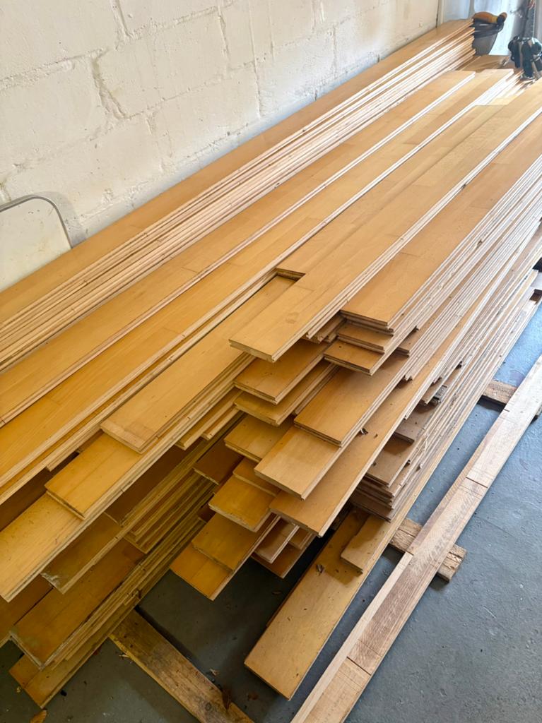 Partij beuken Junckers Premium parket.  Ongeveer 40m2., Doe-het-zelf en Verbouw, Gebruikt, 10 m² of meer, 10 tot 30 cm, Hout