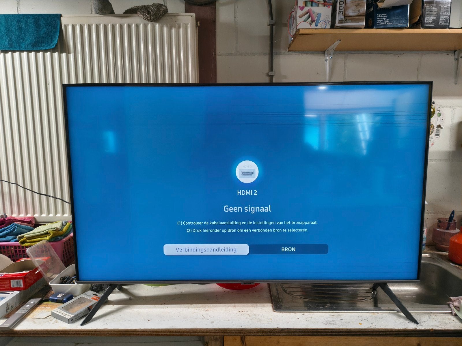Samsung QLED QE50Q67T Zilver - Strepen in beeld, Ophalen, Gebruikt, 50 Hz, LCD