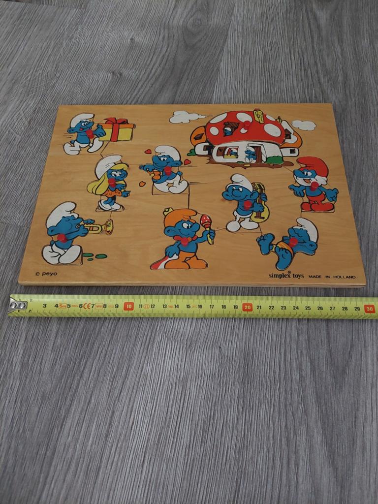 vintage  SIMPLEX/ PEYO  Smurfenpuzzel, Verzenden, Zo goed als nieuw, Verschillende Smurfen, Overige typen