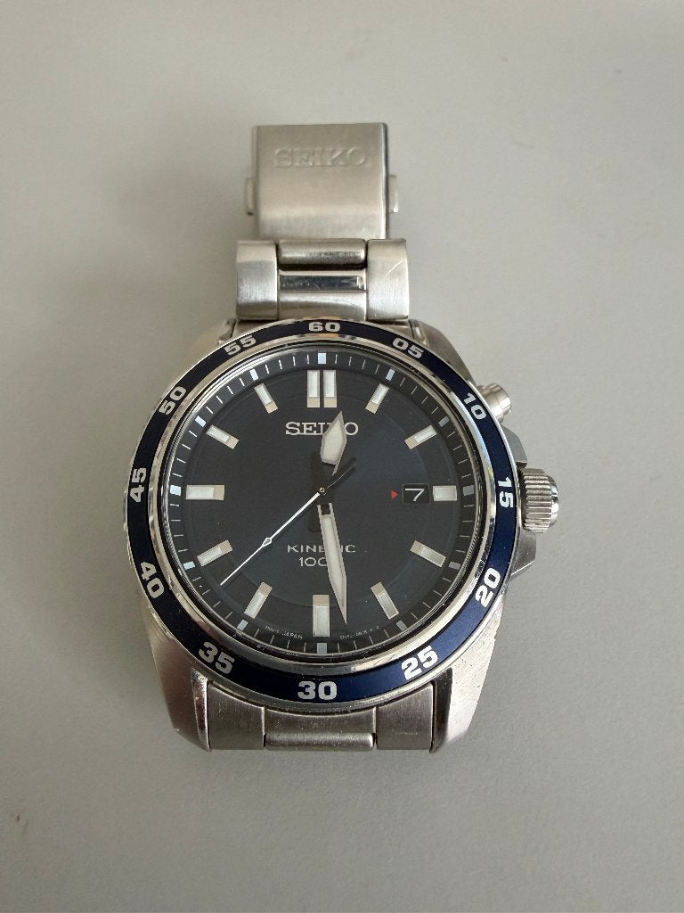 Seiko Kinetic, Sieraden, Tassen en Uiterlijk, Horloges | Heren, Staal, Polshorloge, Ophalen of Verzenden, Zo goed als nieuw
