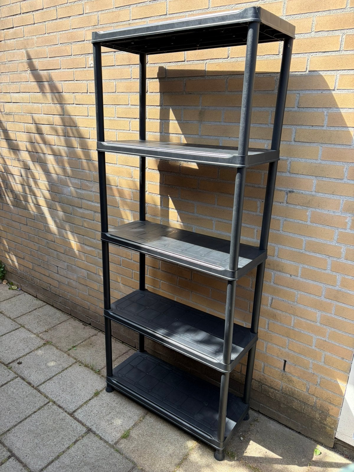 Handson stellingkast kunststof zwart 176x75x32 cm, Ophalen, Zo goed als nieuw, Kunststof, Overige typen