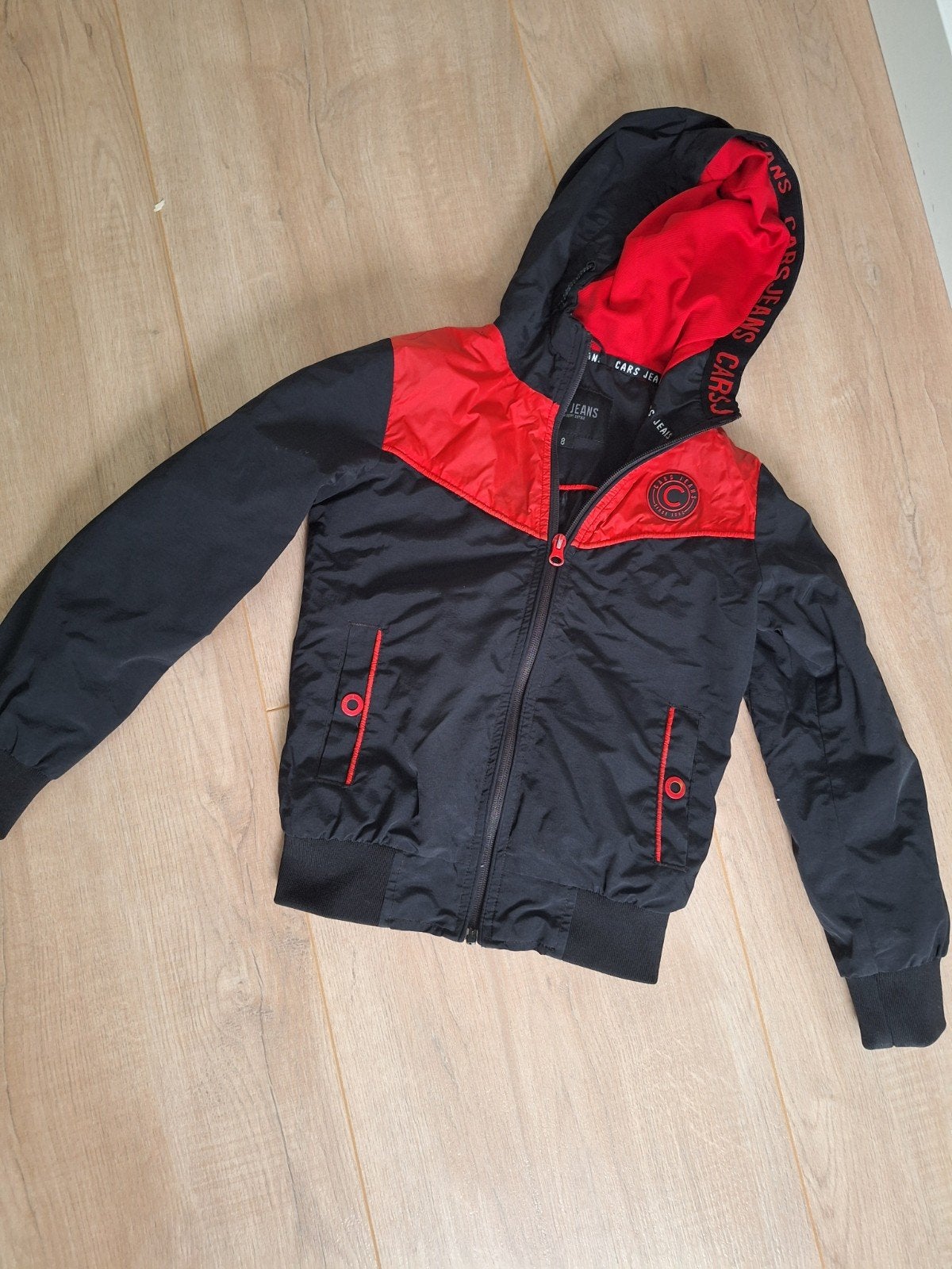 Cars Jeans jongensjas zwart/rood maat 8, Ophalen of Verzenden, Gebruikt, Cars Jeans, Jongen