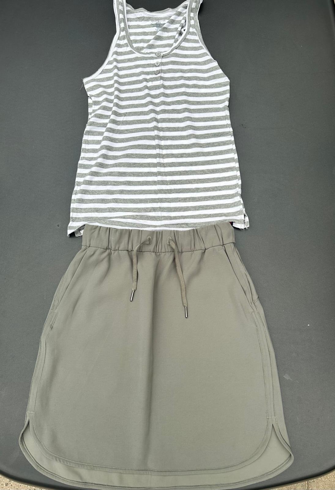Lululemon rok met Tommy Hilfiger tanktop set - Maat M, Kleding | Dames, Maat 38/40 (M), Nieuw, Ophalen of Verzenden, Grijs