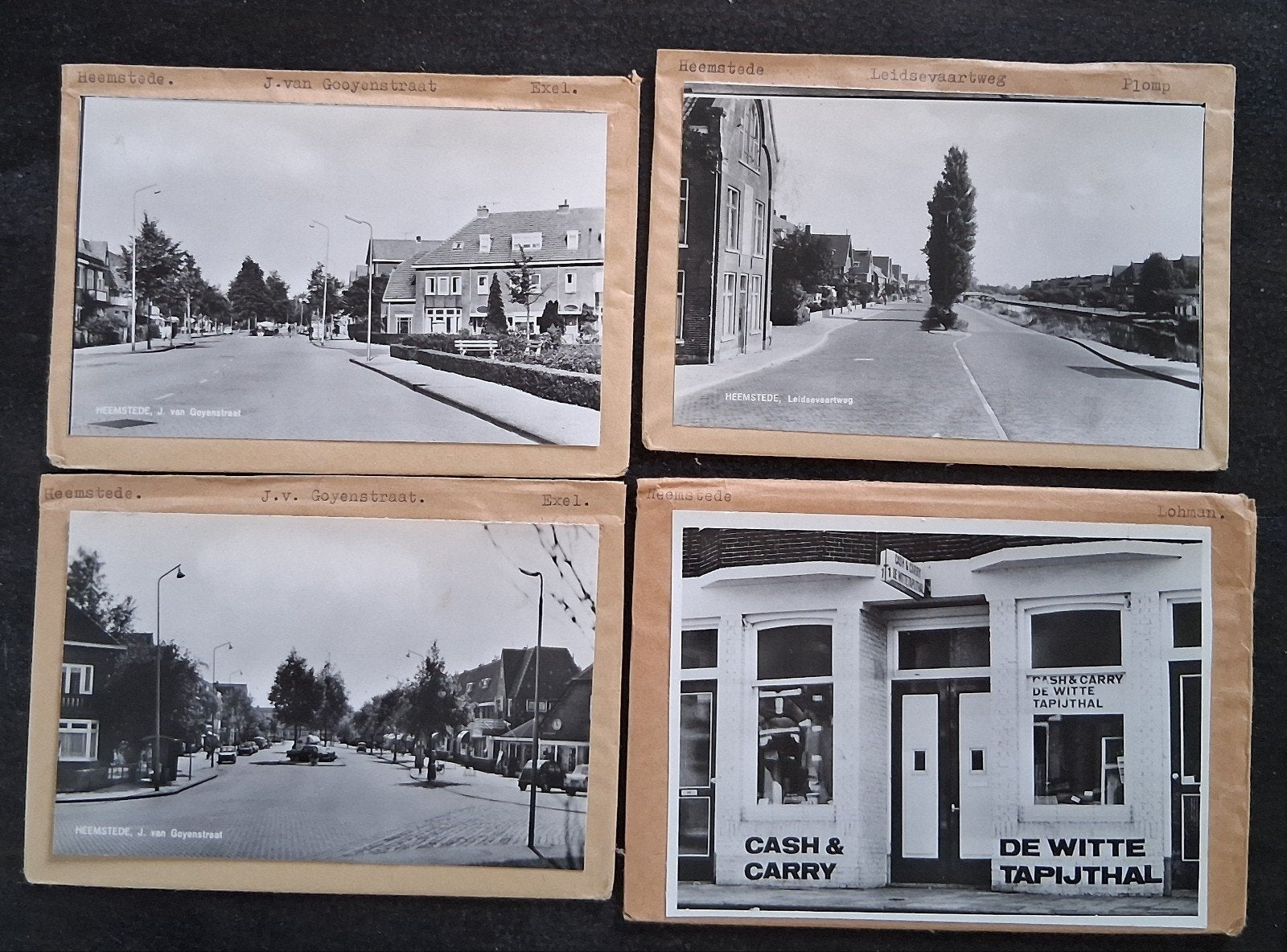 Heemstede, 8 x glasplaat JosPe. 1 x Cash & Carry tapijthal, Verzamelen, Ansichtkaarten | Nederland, Ongelopen, Noord-Holland, 1960 tot 1980