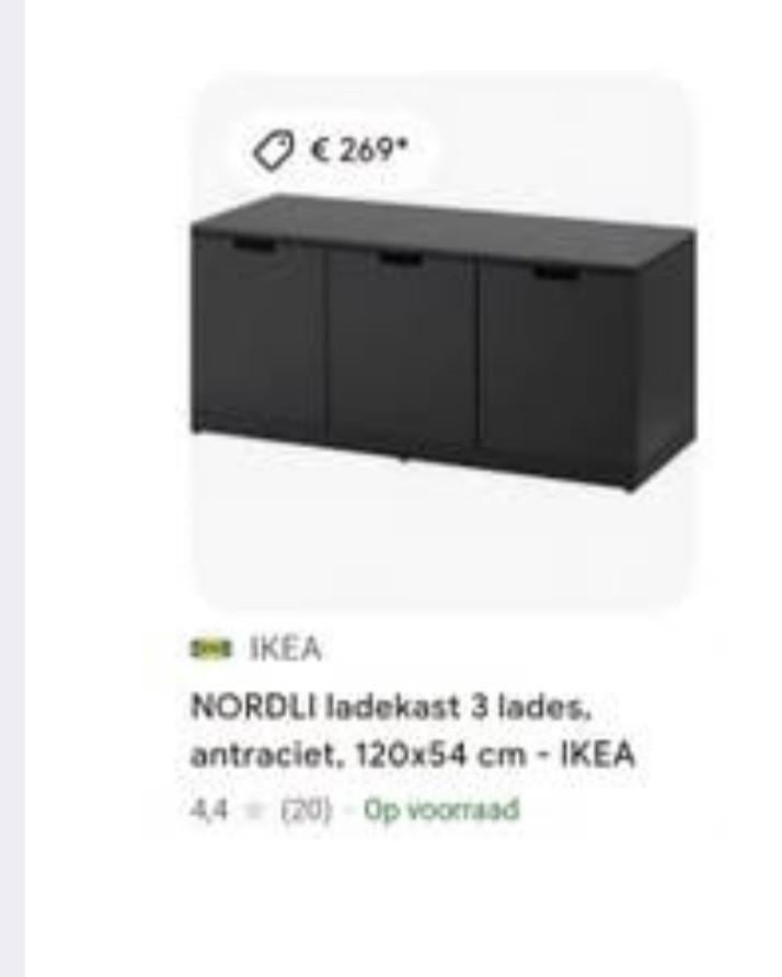 NORDLI ladekast ~ Ikea Horizontaal (3 lades), Ophalen of Verzenden, Zo goed als nieuw, 25 tot 50 cm, Minder dan 100 cm