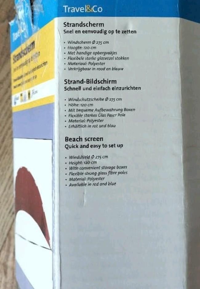 Rond windscherm strandscherm in ROOD Travel & Co ANWB, Caravans en Kamperen, Ophalen