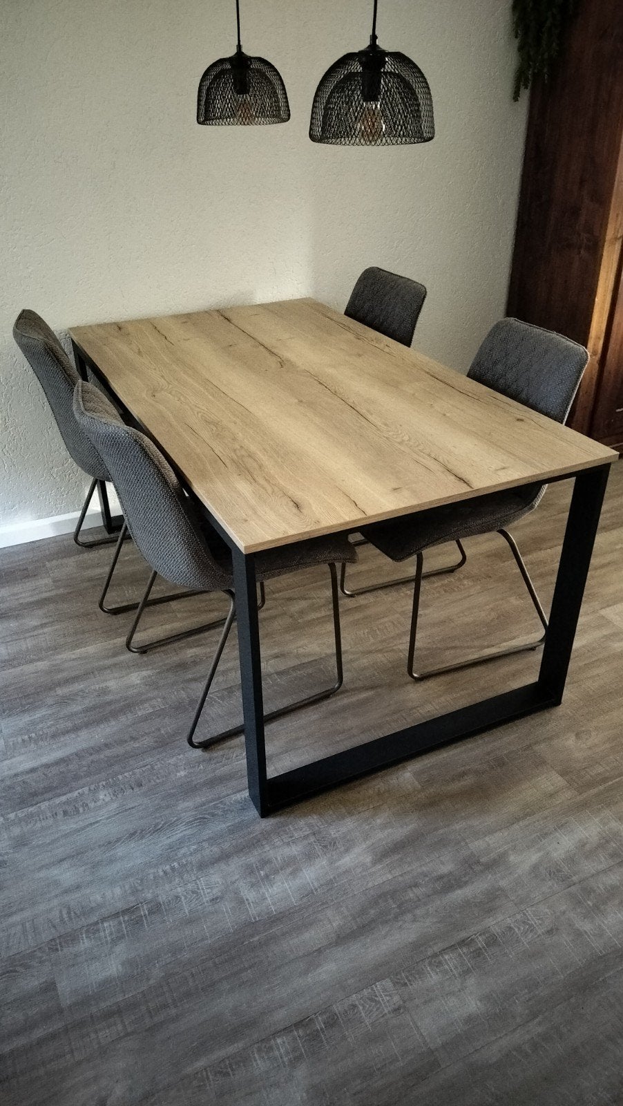 complete eetkamerset met lamp, Ophalen, 50 tot 100 cm, Modern, Vier personen