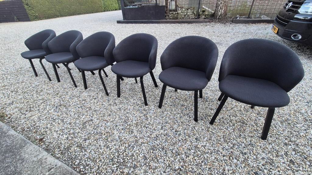 Arco stoelen 6x zwart, Ophalen, Zwart, Zo goed als nieuw, Stof