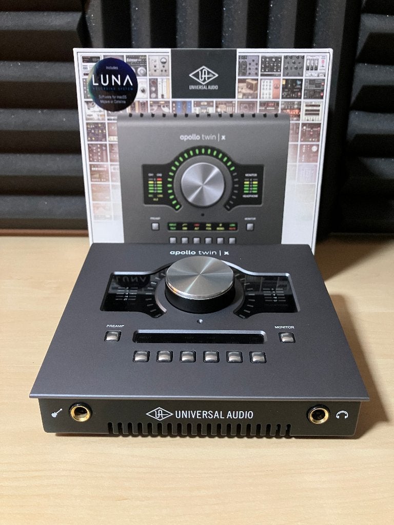 UAD Apollo Twin X DUO Thunderbolt 3 + decksaver + Sonarworks, Ophalen of Verzenden, Zo goed als nieuw, Extern, Universal Audio