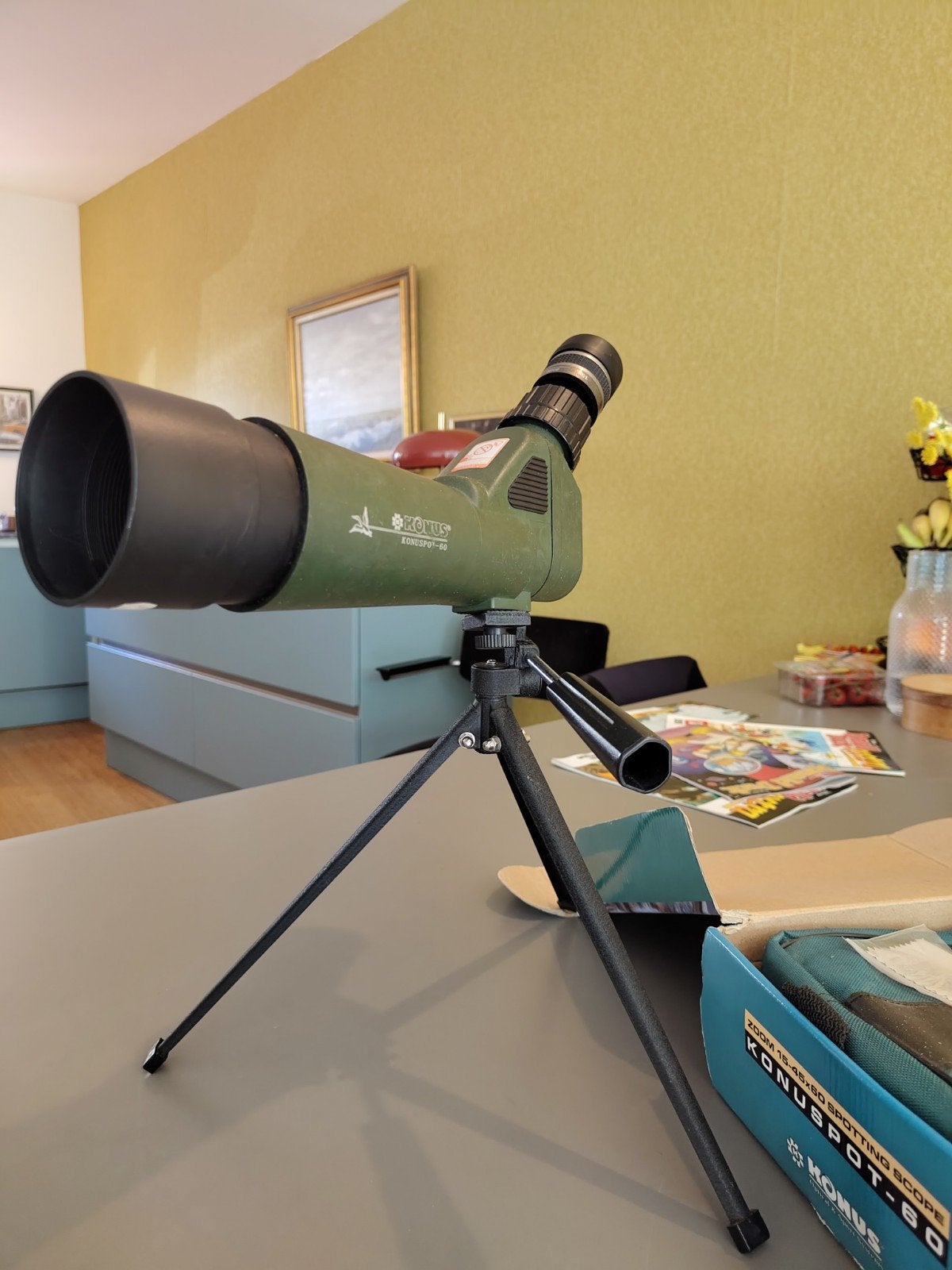 Konus Konuspot-60 Zoom 15-45x60 Spotting Scope, Ophalen, Dakkant (recht), Zo goed als nieuw, 20x of meer