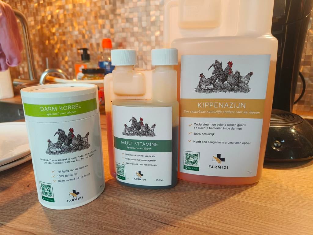 Gezondheidspakket kippen vitamine, wormen, azijn, Ophalen, Drinken en Voederen