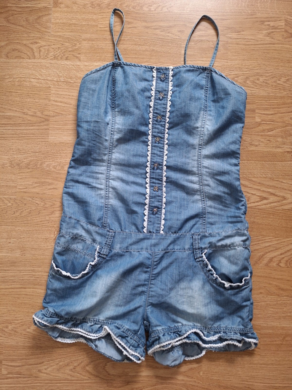Spijker Jumpsuite korte boek, maat M., Ophalen of Verzenden, Gedragen, Maat 38/40 (M), Blauw