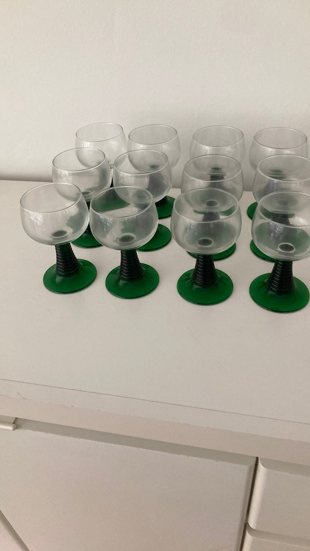 Luminatc wijnglazen groene voet retro frans, Ophalen