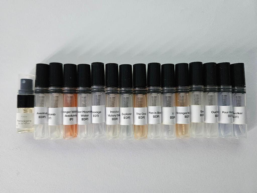 16x Heren Parfum Samples (o.a. Aventus, Sauvage, Eros), Ophalen, Zo goed als nieuw