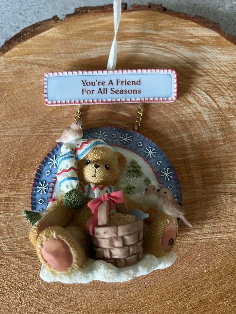 Cherished Teddies, kerst hanger Paul met vogeltjes, Verzamelen, Beren en Cherished Teddies, Ophalen of Verzenden, Zo goed als nieuw