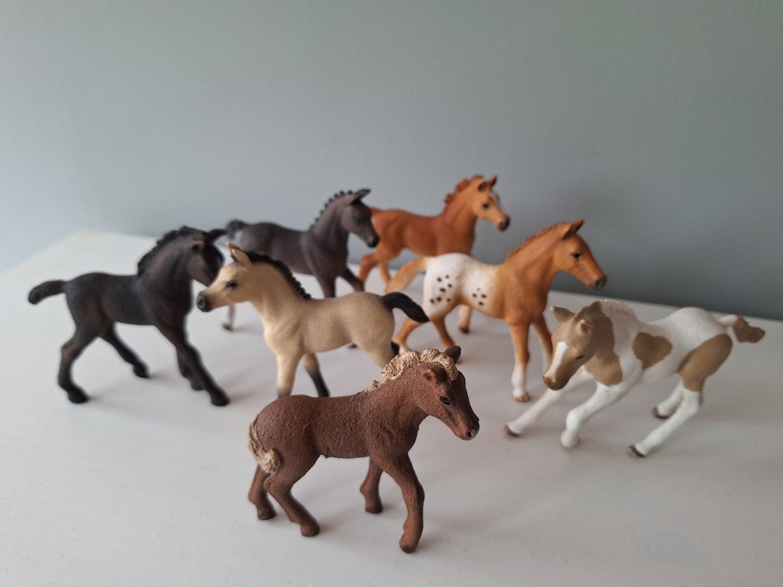 7 schleich veulens, Ophalen of Verzenden, Zo goed als nieuw, Paard, Beeldje of Figuurtje