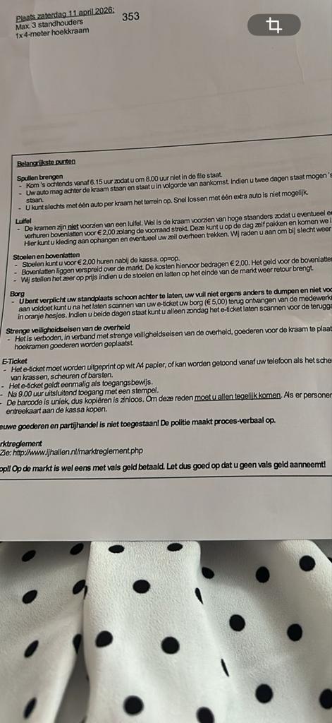 Ijhallen sta plek, Tickets en Kaartjes, Evenementen en Festivals, Eén persoon
