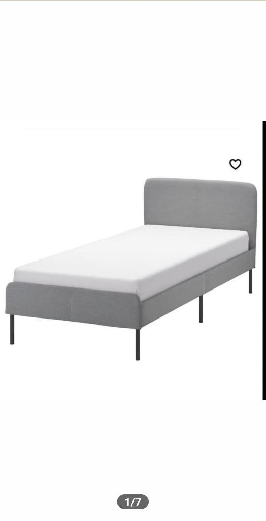 Eenpersoonsbed Slattum Ikea, Huis en Inrichting, Ophalen, Overige materialen, Gebruikt, 90 cm