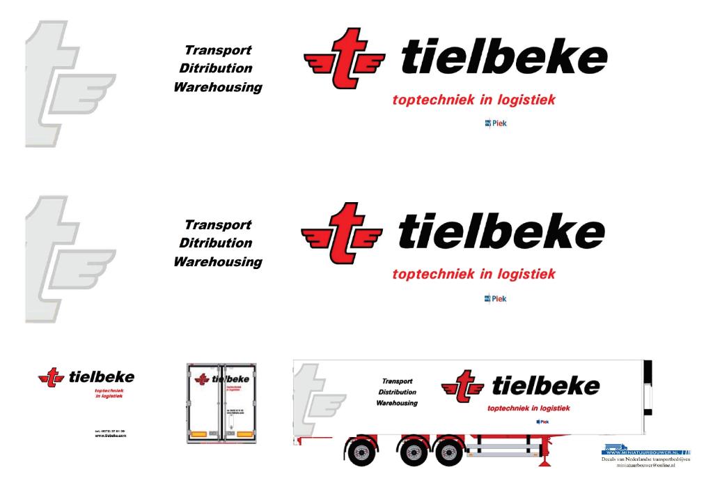 Vrachtauto decal 1:50 Tielbeke Lemelerveld ( type 1 ), Verzenden, Nieuw, Bus of Vrachtwagen, Overige merken