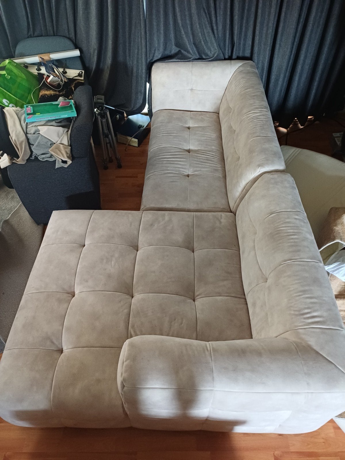 Witte relaxbank, Ophalen, 250 tot 300 cm, Gebruikt, Vierpersoons of meer
