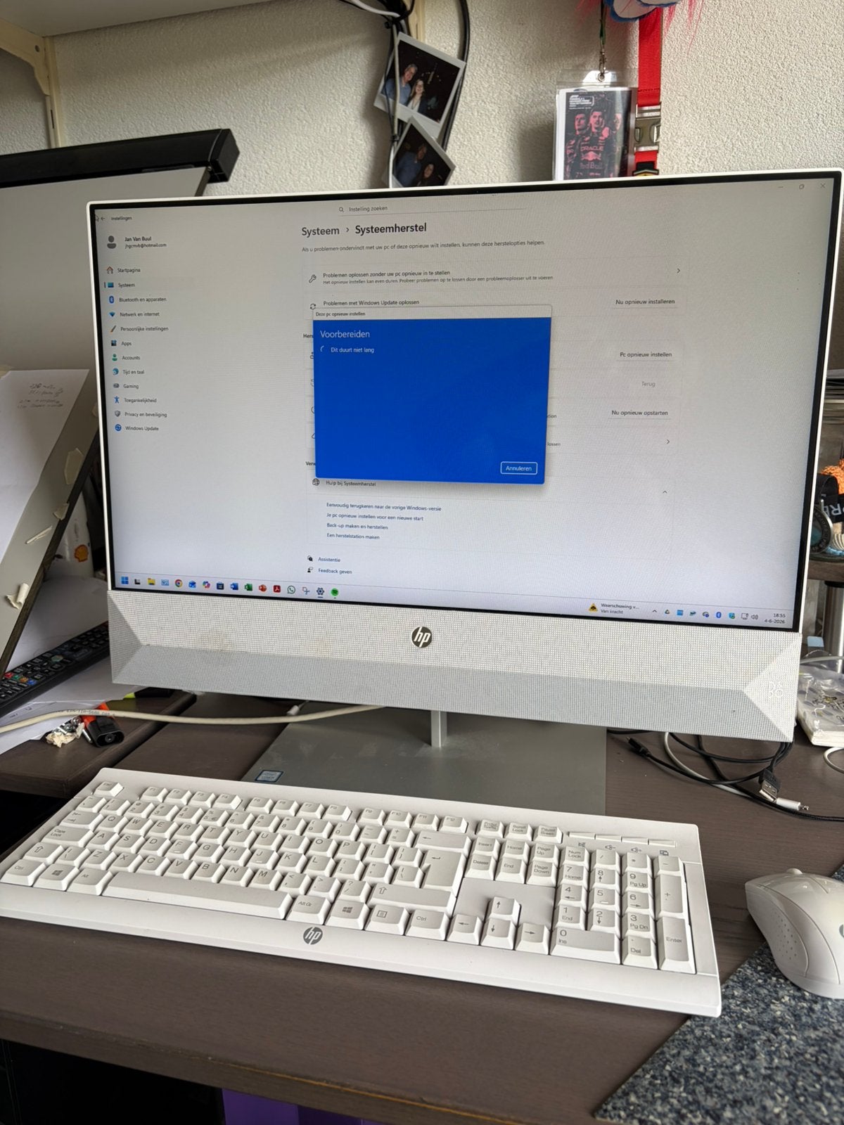 HP Pavilion All-in-One 24" i5-8400T 8GB RAM 1.14TB HDD Win11, Ophalen, Gebruikt, HDD, Met monitor
