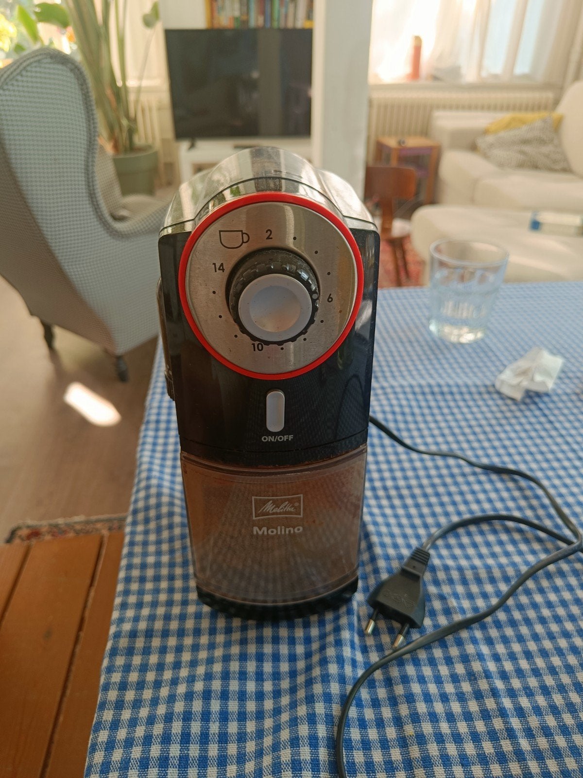 Melitta Molino koffiemolen, Ophalen of Verzenden, Gebruikt, Overige modellen, Koffiebonen