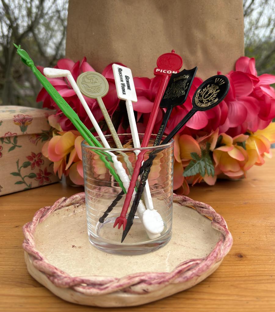 Roerstaafjes - vintage - cocktail - Vodka - Martini - Picon, Ophalen of Verzenden, Zo goed als nieuw, Gebruiksvoorwerp