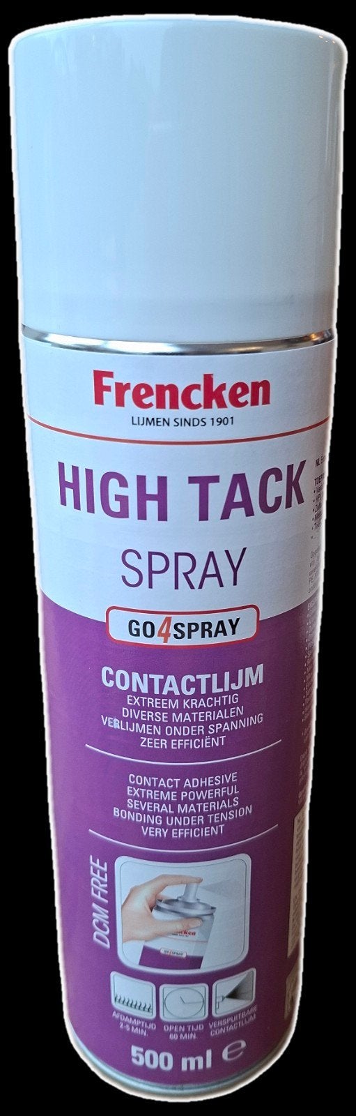 Frencken High Tack Spray Contactlijm 500ml, Ophalen of Verzenden, Nieuw
