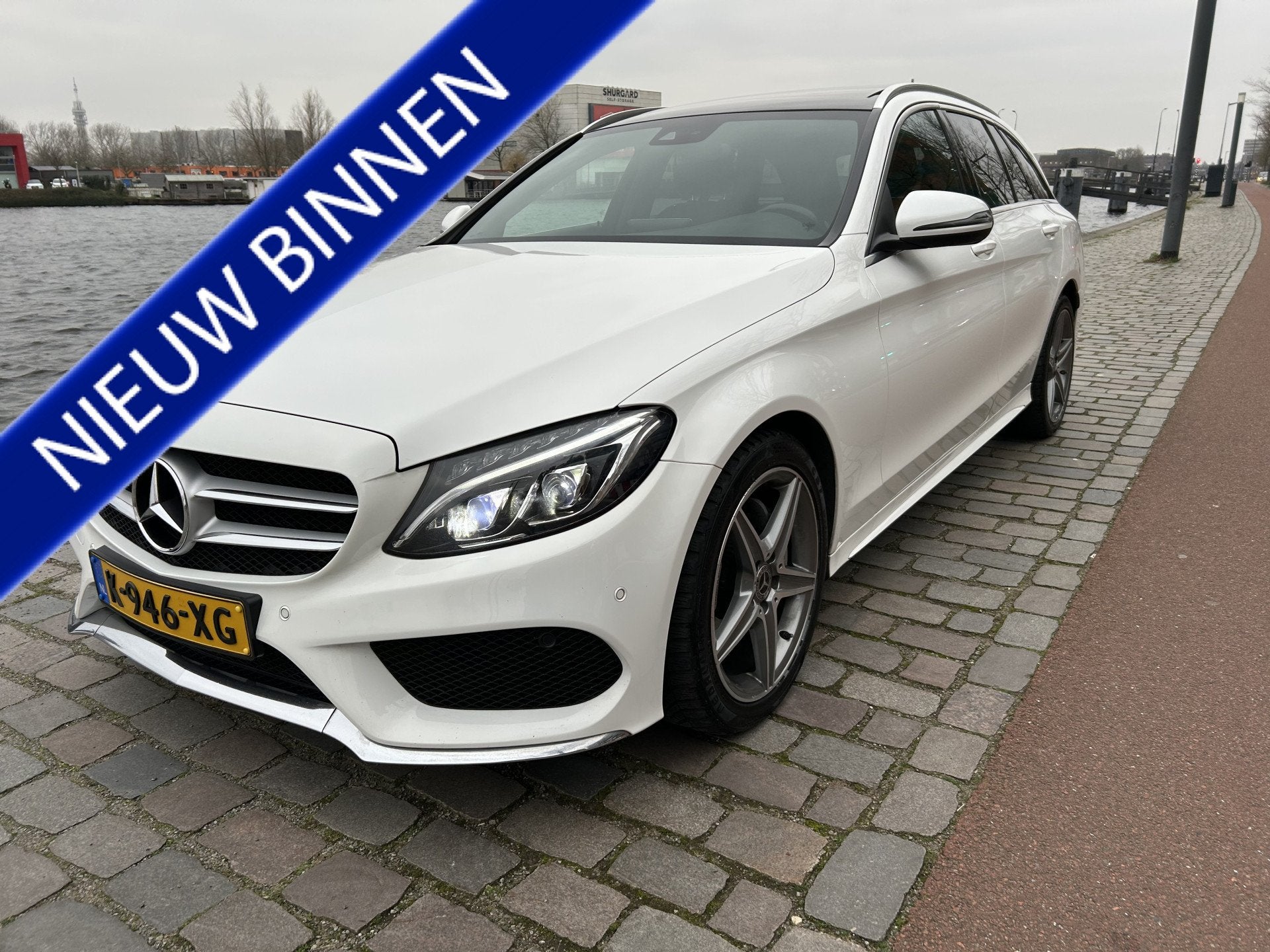 Mercedes-Benz C-Klasse Estate 220 CDI Prestige panodak leer, Auto's, Achterwielaandrijving, 4 cilinders, Wit, Leder