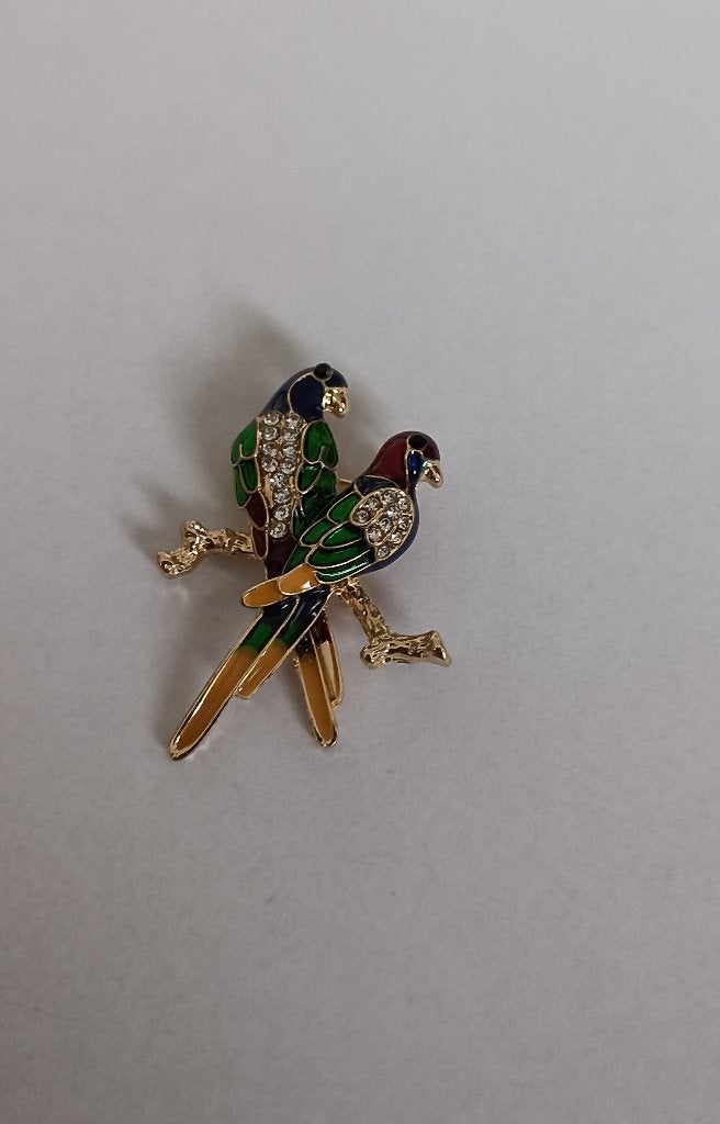 Parkieten broche, Sieraden, Tassen en Uiterlijk, Overige materialen, 4 tot 7 cm, Overige kleuren, Nieuw
