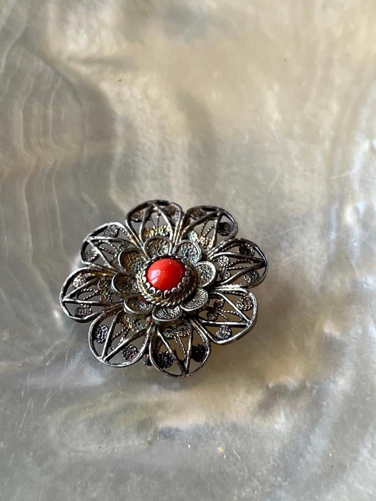 Mooie oude filigrain broche / hanger, Ophalen of Verzenden, Overige materialen, Broche