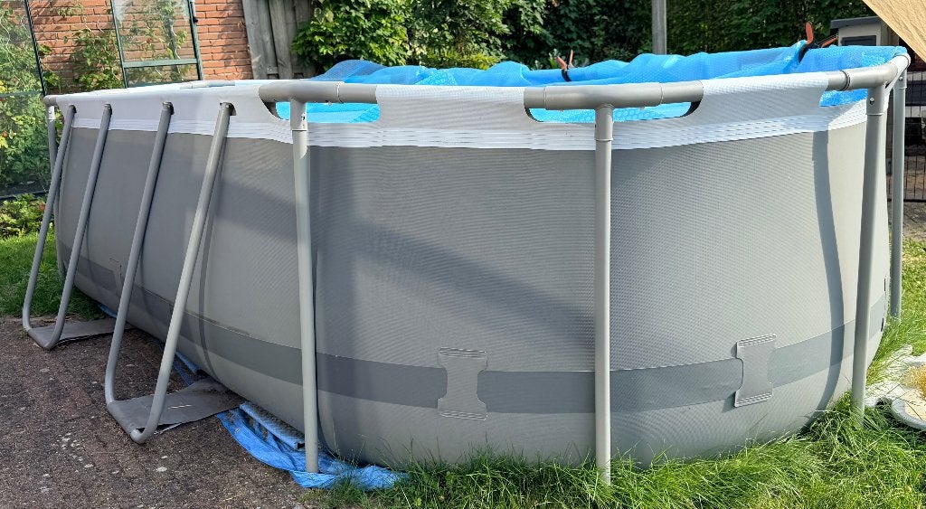 Groot opzetzwembad 427x250x100 - zaterdag 8/8 op te halen, Tuin en Terras, Zwembaden, Ophalen, 200 tot 300 cm, 80 tot 120 cm, Zo goed als nieuw