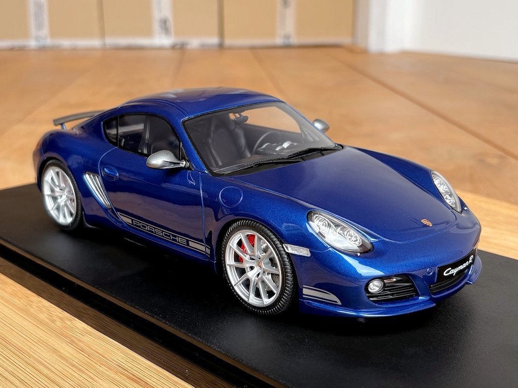 Porsche Cayman R 987 blauw 1:18 GT Spirit GT901 nieuw in ovp, Ophalen of Verzenden, Nieuw, Auto, Overige merken