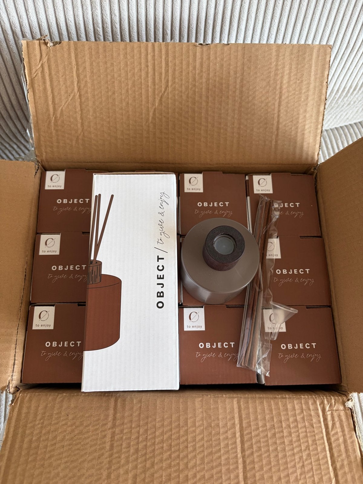 Partij 12x Geurdiffuser Coffee 200ml - Nieuw in doos, Huis en Inrichting, Ophalen of Verzenden, Nieuw, Bruin, Glas
