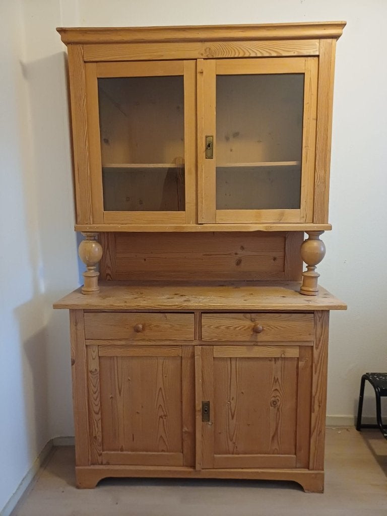 Oud geloogd grenen kast, Huis en Inrichting, Ophalen, Gebruikt, 100 tot 150 cm, 1 of 2 laden