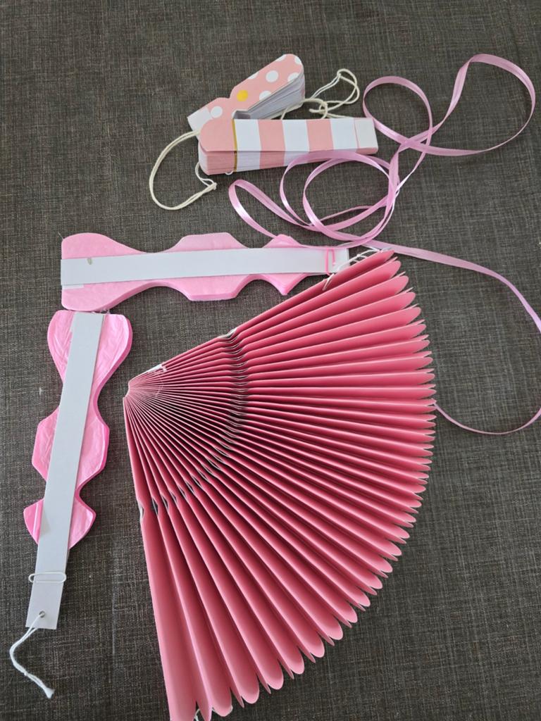 5 Roze Waaiers voor Girls Babyshower Decoratie, Ophalen of Verzenden, Nieuw, Versiering, Geboorte of Huwelijk