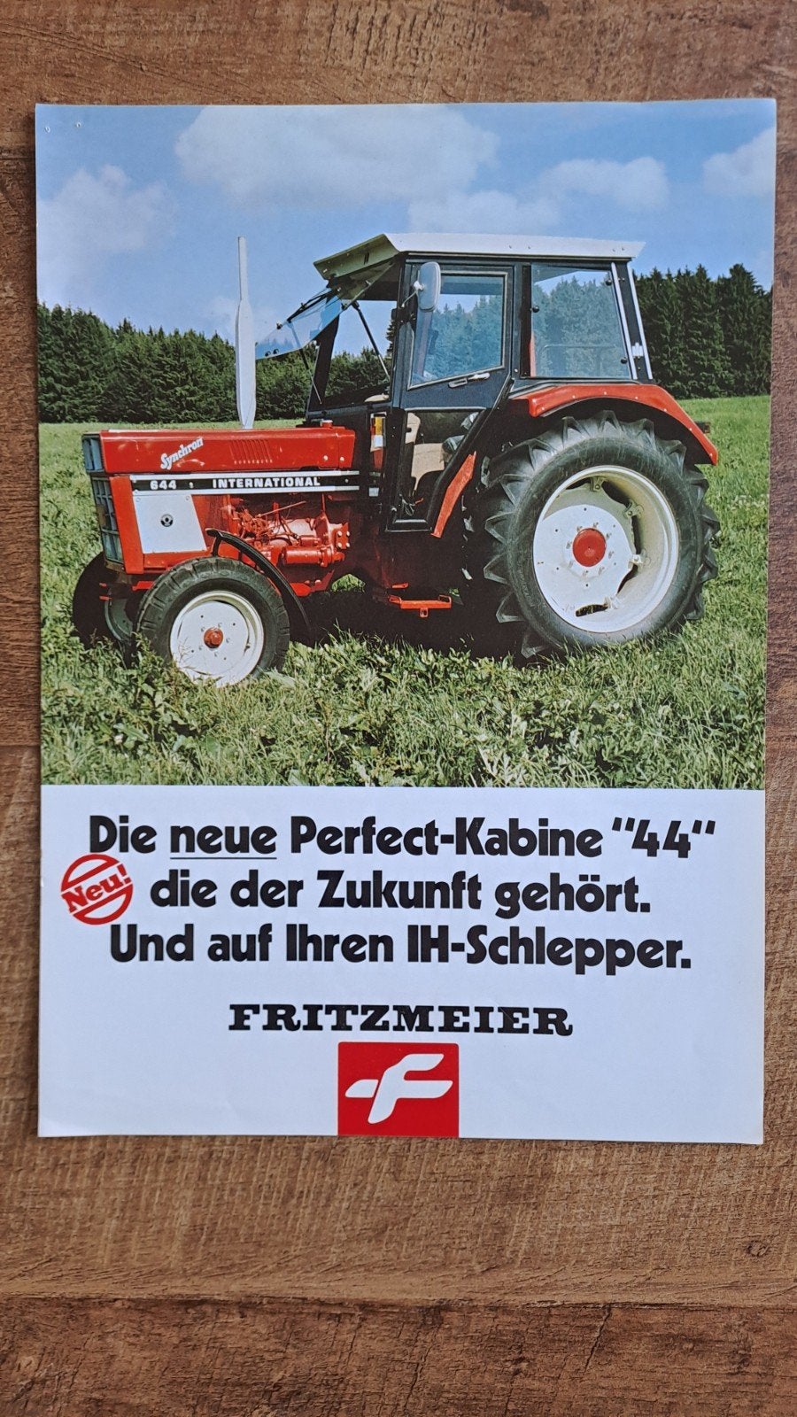 folder FRITZMEIER kabine voor IH INTERNATIONAL 644 - 844, Ophalen of Verzenden, Zo goed als nieuw, Folder