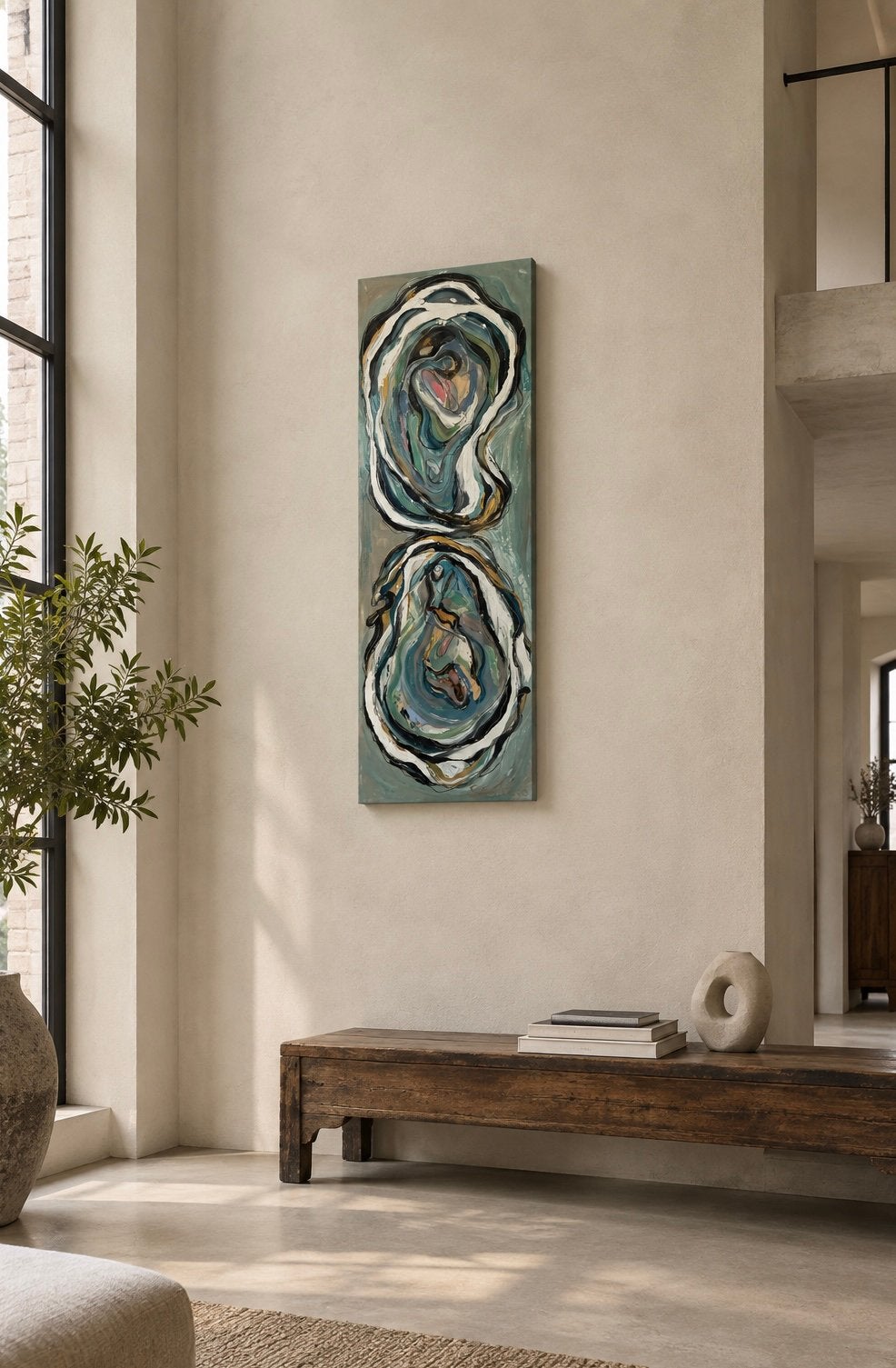 Schilderij kunst ~oesters ~ between us ~schilderij ~atelier, Huis en Inrichting, Ophalen, Nieuw, Minder dan 50 cm, Schilderij