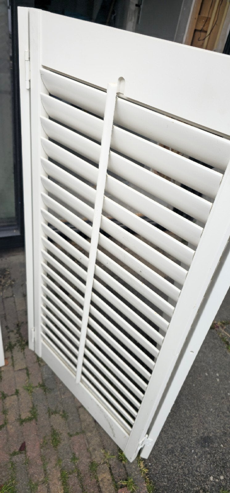 Witte houten jaloezieën/luiken (shutters) 2x2, Ophalen, Overige typen, Minder dan 200 cm
