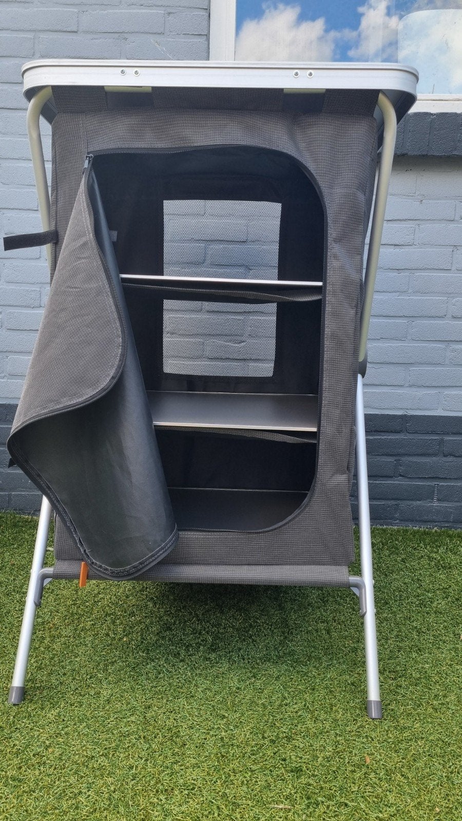 2 Opvouwbare campingkasten met 3 planken, Caravans en Kamperen, Kampeeraccessoires, Gebruikt, Ophalen of Verzenden