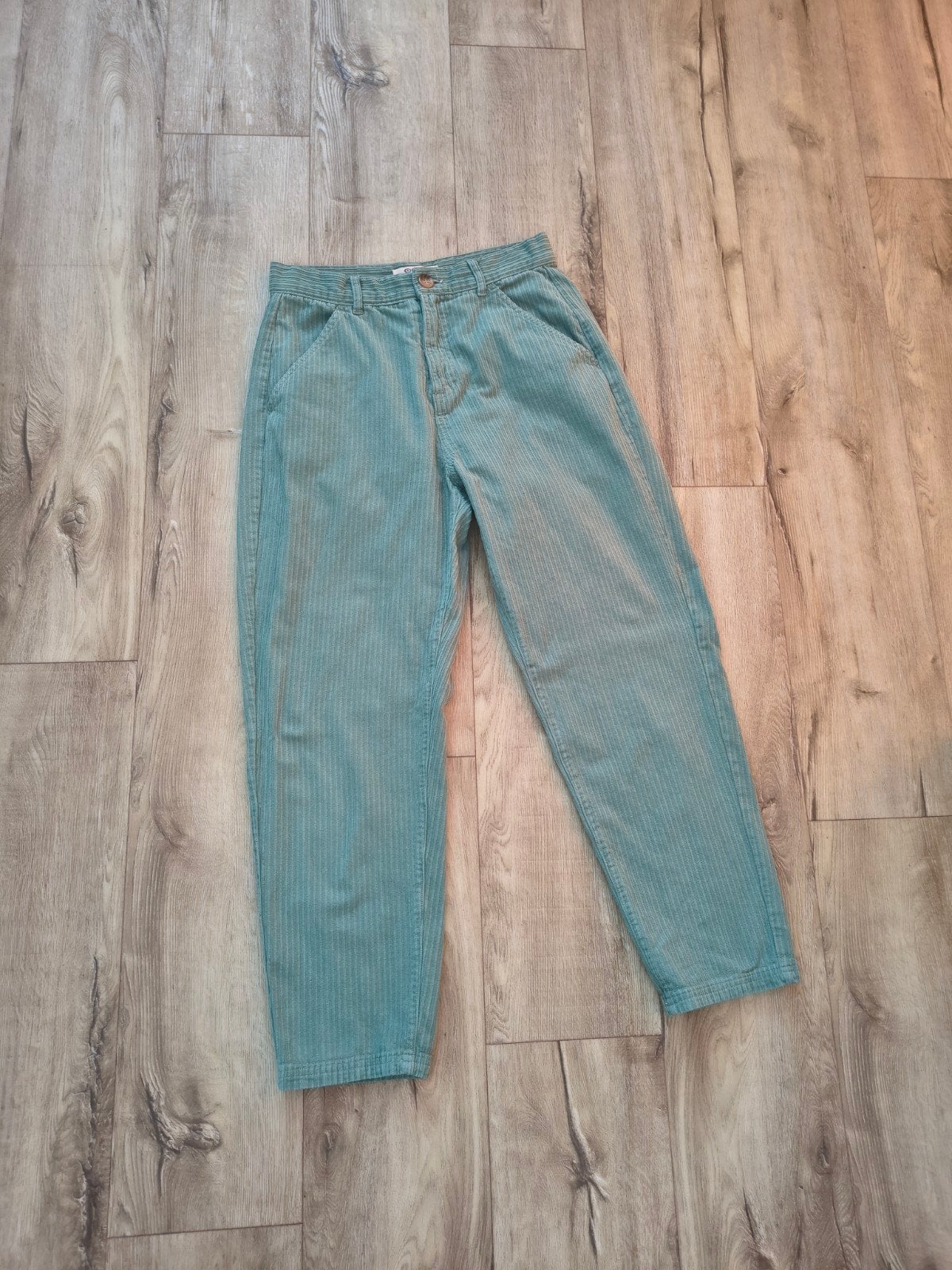 Prachtige groen blauwe ribstof corduroy broek Ripcurl, mt S., Onb, Ophalen of Verzenden, Onb, Maat 36 (S)