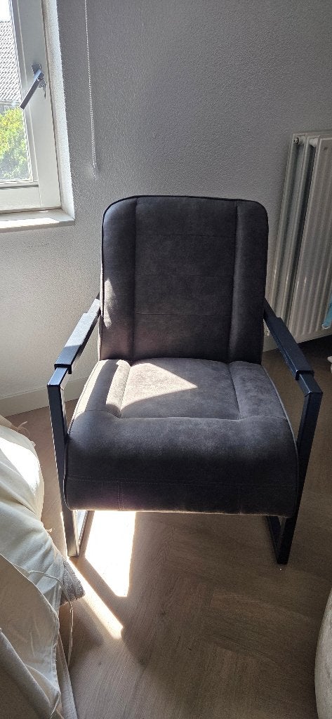 Fauteuil Leen Bakker Morris - grijs, Ophalen, Overige materialen, 100 tot 125 cm, Zo goed als nieuw