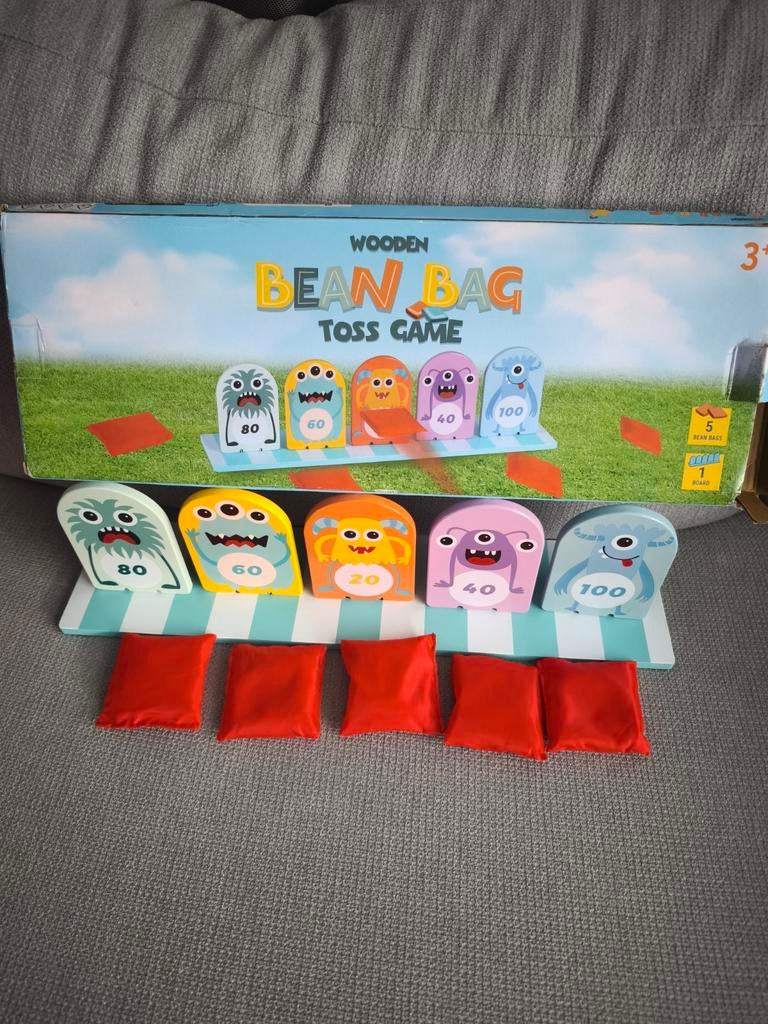 Houten Bean Bag Toss Spel - Monster Thema, Ophalen, Zo goed als nieuw, Jongen of Meisje
