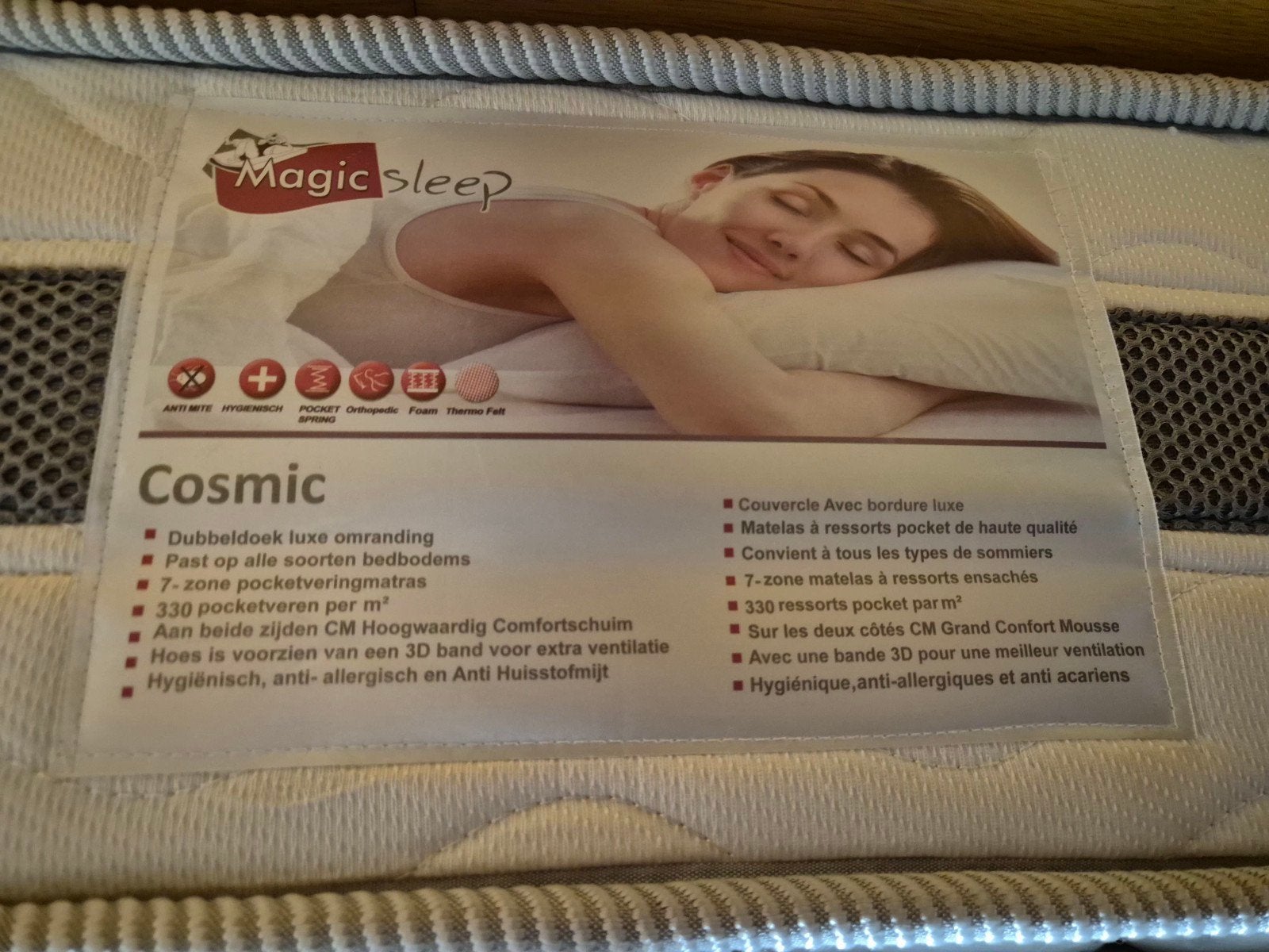 Tekoop poketveren matras 200 x 180, Ophalen, Tweepersoons, Zo goed als nieuw, 180 cm